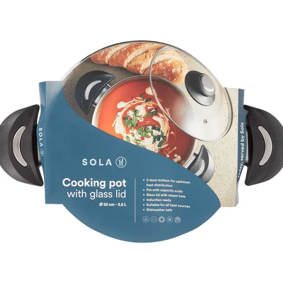 Sola Kookpan Met Glazen Deksel